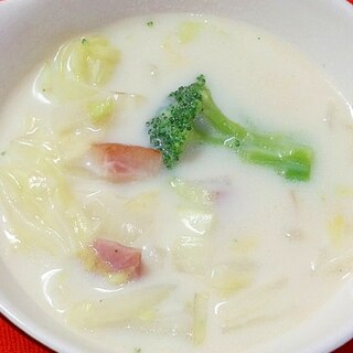 ほっこり温まる☆野菜たっぷりな豆乳スープ